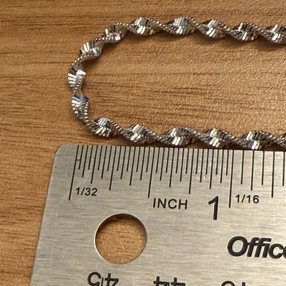 LONG 925 sterling silver twisty Necklace from Italy - 29 inches! - Picture 8 of 9